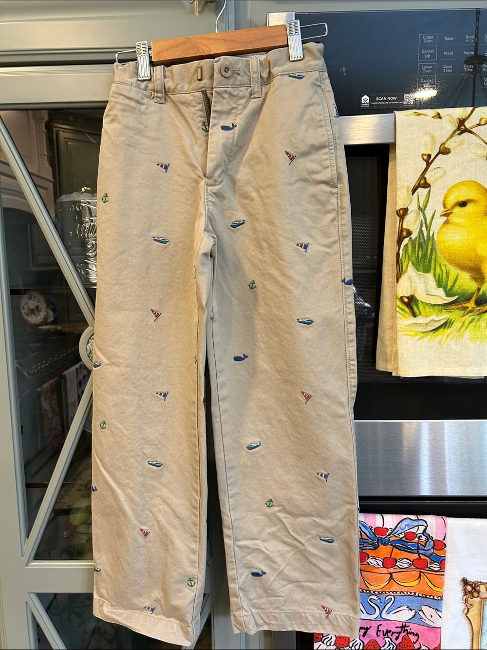 J. Crew Vintage Crewcuts Beige Embroidered Coastal Chino Pants Boys’ 8